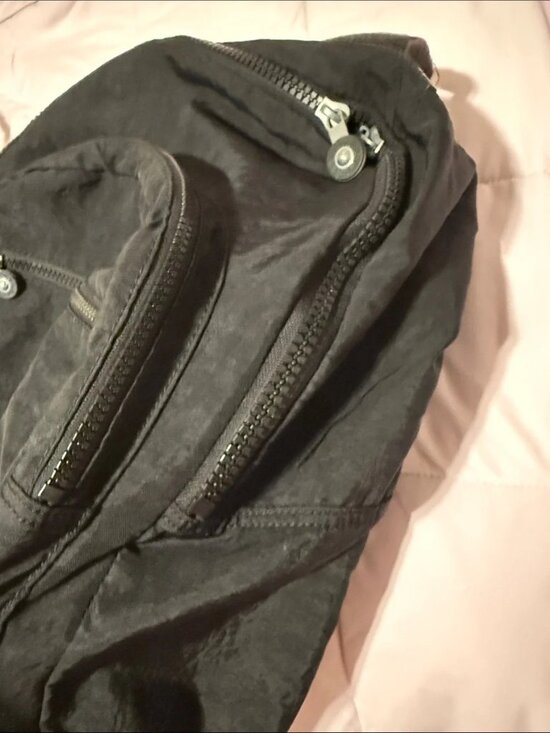 Kipling Black Nylon Backpack with Front Zip Pocket main image 6